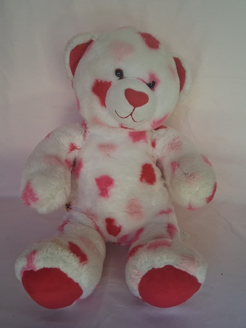 Build A Bear Teddy Bear Plush Stuffed Animal Pink Red Hearts Love Valentines